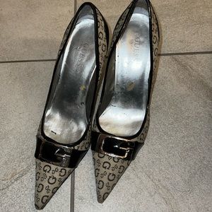 Guess black logo heels size 8M